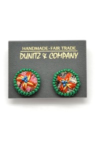 Embroidered Flower Studs